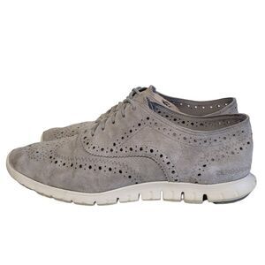 Cole Haan Zerogrand Lace Up Oxfords Womens Size 8B Gray Suede